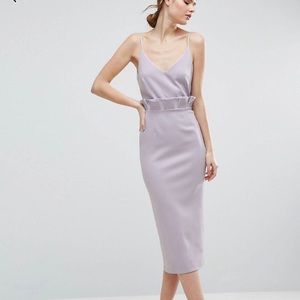 Asos Lilac Purple Midi with paper bag waist